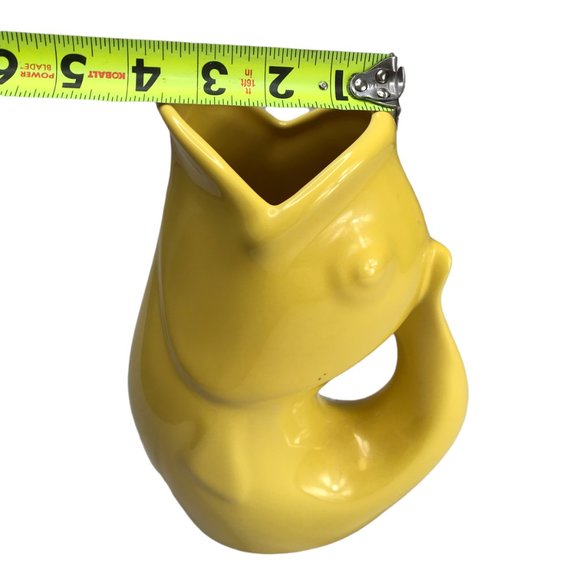 New NWT GURGLEPOT Yellow Fish.  Ceramic Makes noises when you pour liquid Large - Picture 7 of 8